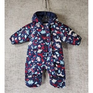 Columbia Snuggly Bunny Down Bunting Snowsuit Baby 0-3MO Hood Woodland Fox Deer